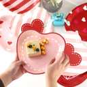Winoo Design Valentines Plates - 60 PK - Heart Shaped Plates for Valentine's Day Decor