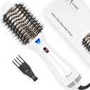 One Step Dryer & Volumizing Hot Air Brush, Blow Dryer, Ceramic Straightener, Curler & Hot Comb 4 in 1 Salon Ionic Hair Styling Tools, White