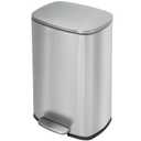 BestMassage 13 Gallon (50L) Stainless Steel Trash Can with Lid, Removable Inner Bucket, Foot Pedal, Soft Close for Home, Kitchen, Office