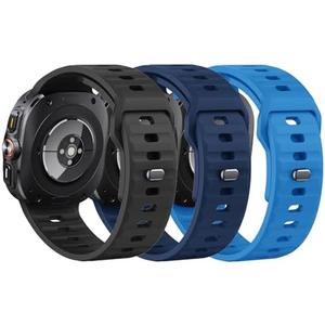 NotoCity Sport WatchBands Compatible with Samsung Galaxy Watch Ultra Bands,Breathable Soft Silicone Band for Galaxy Watch Ultra Bands 47mm for Men Women,Black