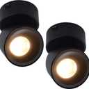 2 Pack 12V LED COB Ceiling Spotlight Downlight with Switch, Surface Mounted 330 Adjustable Dimmable RV Wall Light Accent Lamp, 12 Volt Reading Lamp for Boat, Camper, Truck, Trailer, Caravan