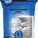 Aromasong Dishwasher Salt 5 LB - 100% Natural Water Softening Agent Compatible with Bosch, Miele, Whirlpool, Thermador and More... For Cleaner Dishes & Washer Reactivation (packaging may vary)
