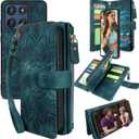 Harryshell Detachable Wallet Leather Case Compatible with Motorola Moto G Power 2025 / G Power 2026 Magnetic Phone Case Zipper Cash Coin Pocket Multi Card Slots Holder Wrist Strap 