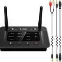 1Mii B03 Bluetooth 5.3 Transmitter Receiver for TV Home Stereo BT Headphones, aptX Low Latency/Adaptive/HD Bluetooth Audio Adapter, Splitter for Wired & Wireless, Optical RCA AUX 3.5mm Inputs/Outputs