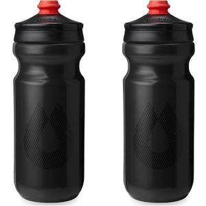 HydraPak Breakaway Surge Lightweight Bike Water Bottle 2-Pack (20oz, 25oz, 30oz) - High Flow, Cycling & Sports Squeeze Bottle (Charcoal)