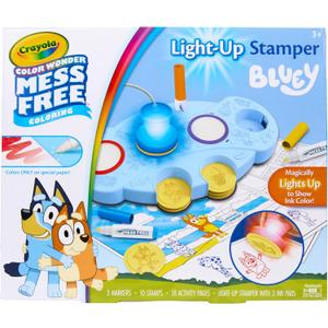 Crayola Magic Light Up Bluey Stamper Art Set, Toddler Mess Free Coloring & Stamping Kit, Holiday for Kids, Bluey Toys, Ages 3, 4, 5