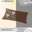 COOLBOYS 16'x 20' Sun Shade Sail Brown Rectangle UV Block Outdoor Shade Canopy Sunshade for Patio Lawn Garden Carport Backyard Deck Pergola