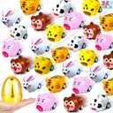 24 Pack Pull Back Animal Vehicles, Mini Animal Pull Back Car Toys for Toddlers 1-3, Baby Car Toys for 12-18 Months, Birthday Gift Party Favors Classroom Prizes Goodie Bag Stuffers for Boys Girls Kids
