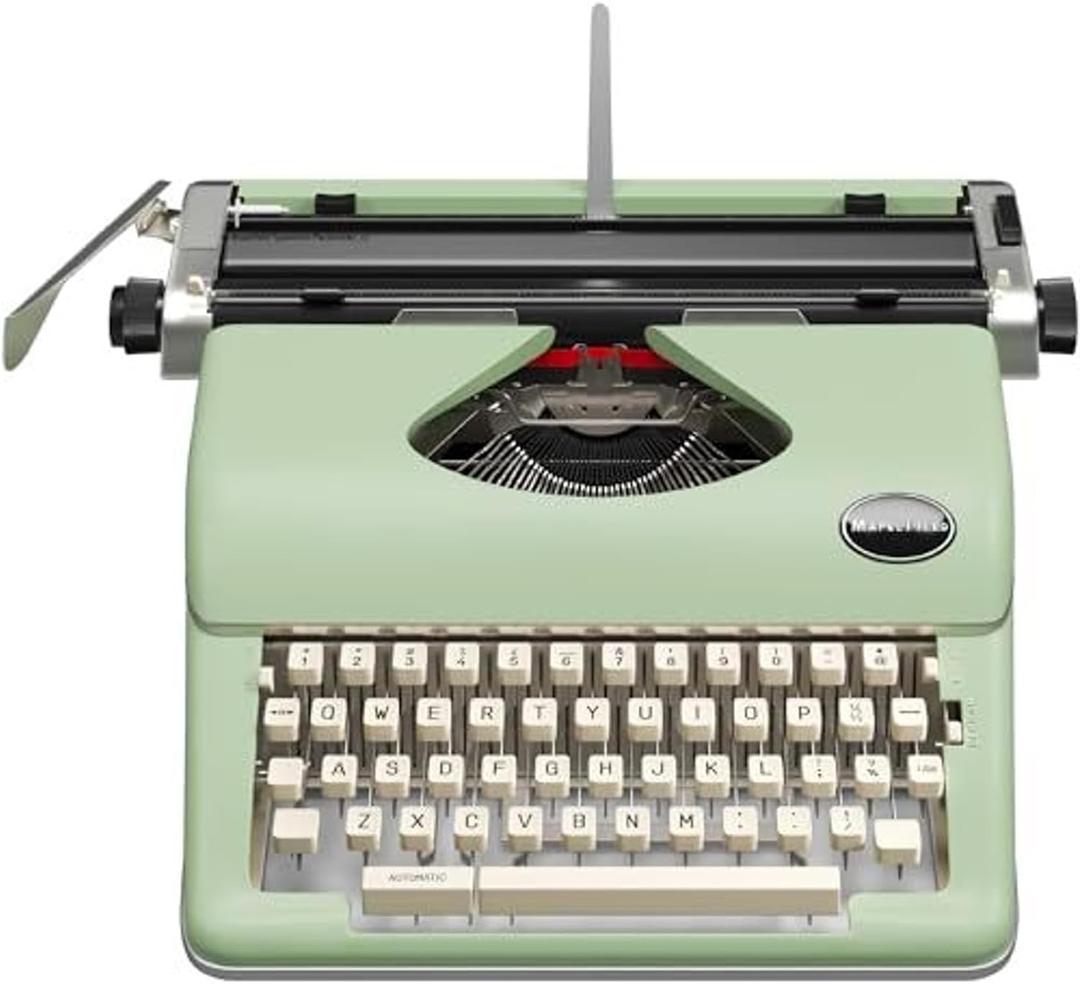 Maplefield Vintage Typewriter - Easy Setup Antique Manual Typewriters for Authors & Writers - Table Decor for Home or Office - Fits Standard 8 x 11 Inch Paper Sheets (Seafoam Green)