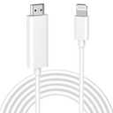 Lightning to HDMI Adapter,[Apple MFi Certified] HDMI Digital AV Adapter 1080P Sync Screen HDTV Cable Connector Compatible with iPhone 14 13 12 11 Pro 8 7 on TV/Projector/Monitor