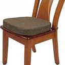 BUYUE Thickened 2.5" Friendly Woven Fabric Dining Chair Cushion, U-Shape High Density Foam Comfortable Chair Pad for Kitchen, Slip Resistant Indoor Seat Cushion (1 Piece, Brown)