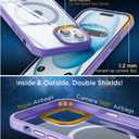 SUCGLES for iPhone 15 Case with MagSafe [Ultra Strong Magnetic] [12FT Military Drop Protection] [Shockproof Bumper] Slim Thin Mag Safe Phone Cover 6.1" for Apple iPhone15 (Lavender)