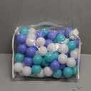 Vanland Ball Pit Balls for Baby and Toddler Phthalate Free BPA Free Crush Proof Plastic - Multicolored Pit Balls in Reusable Play Toys for Kids with Storage Bag (Blue+white+cyan)