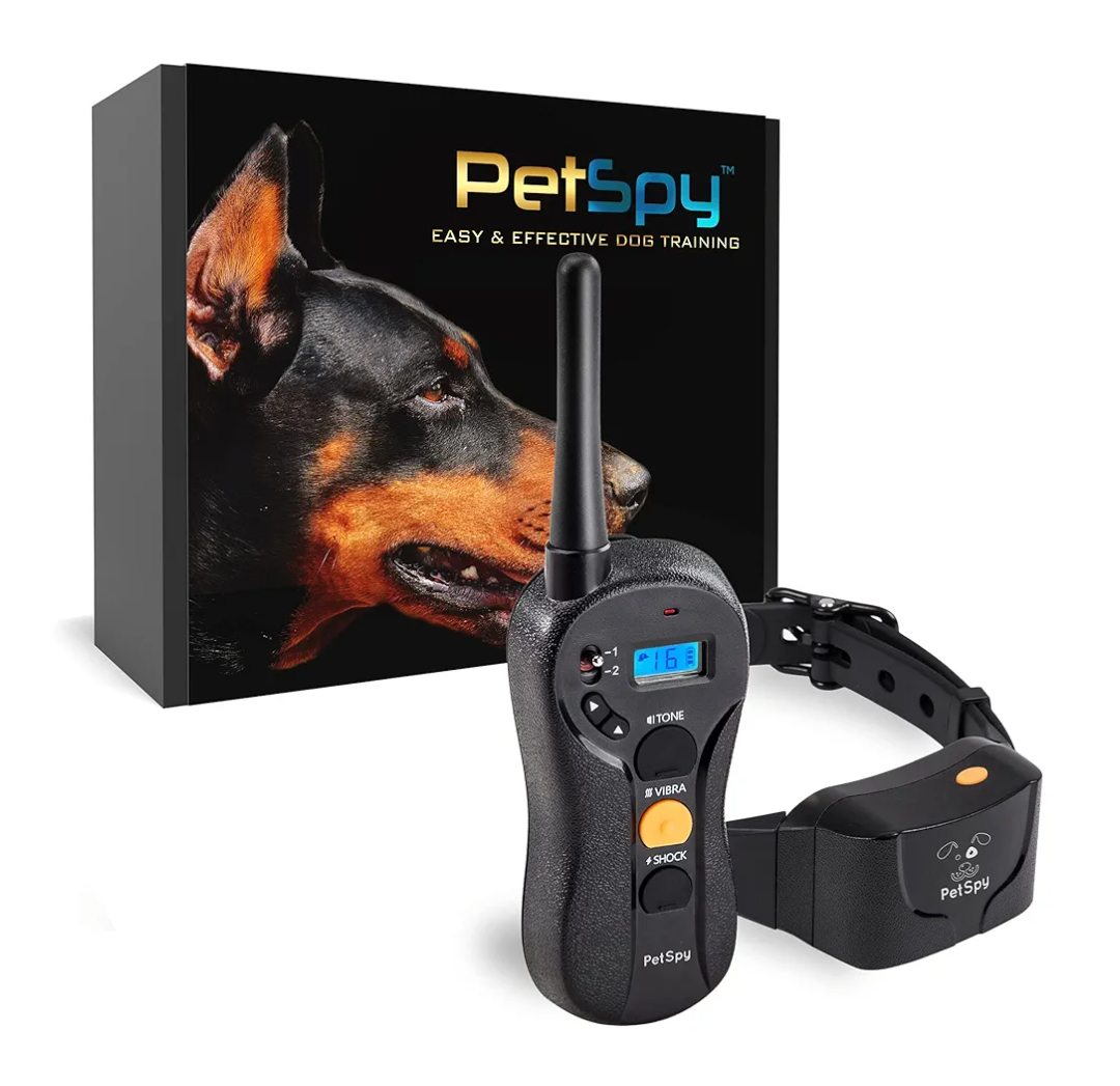 PetSpy Shock Collar for Dogs-Waterproof Dog Shock Collar with Remote Control,Vibration,Electric Shock,Beep-E Collar for Dogs Training,Collar with Remote for 10-140 LBS