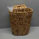 Wicker Trash Can & Square Tissue Box Cover, Bathroom Accessory Set,10 Pieces Wicker Home Set for Bedroom, Bathroom, Kitchen, Office, Balcony (White)