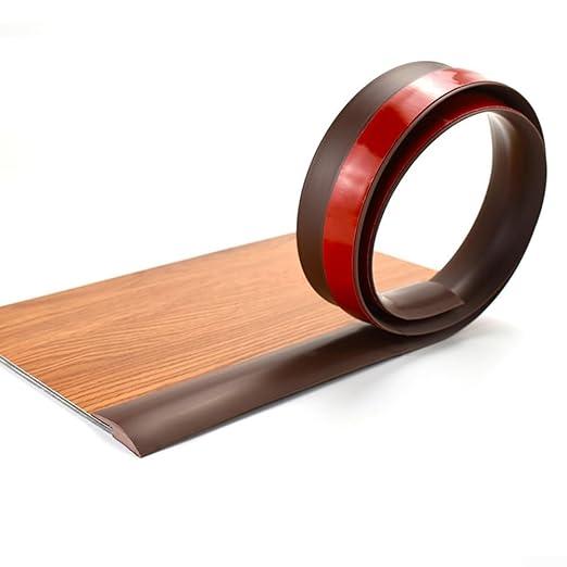 Self-Adhesive Floor Transition Strip For Laminate Flooring Seamless Doorway Threshold For Hardwood Tile Vinyl Floors Easy Installation Floor Cover Strip(brown) (35in Length x 2inch width)
