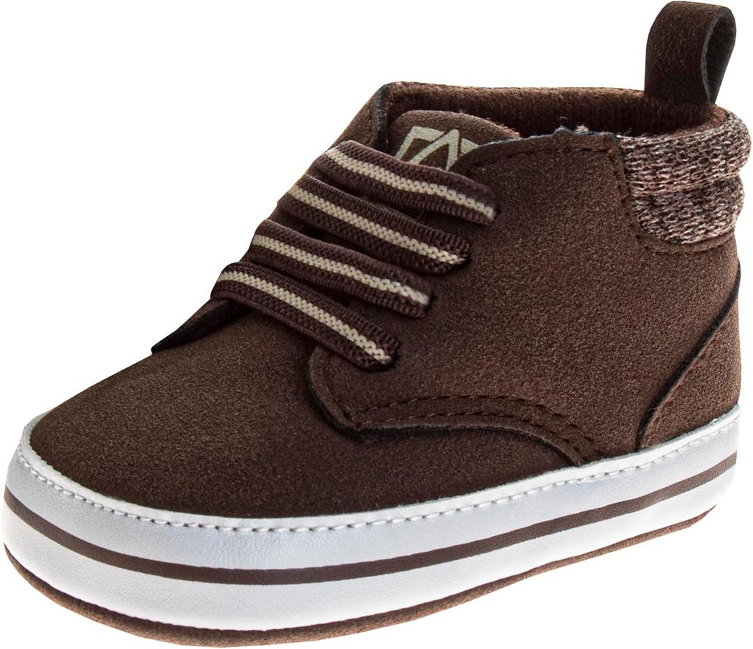 Avalanche Baby Shoes Laceless Closure - Newborn Sneakers for Boys and Girls (Sizes: 2-4 Infant) (Brown)