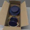 Anchor Hocking 12 Piece Glass Storage Containers with Lids (6 Glass Food Storage Containers & 6 Navy Blue SnugFit Lids)