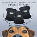wegreeco Washable Dog Diapers - Washable Male Dog Belly Wrap - Pack of 3 - (Black,Medium) (Medium (15" to 17"))