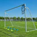 Soccer Goals for Backyard Soccer Goal 12x6 Big 10x6.5 8x6 6x4FT Soccer Goals for Youth Adults and Kids Large Metal 2" Goal Post with Agility Ladder and Target Net Soccer Cones Practice Equipment