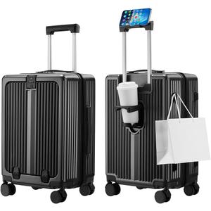 Front Pocket Carry On Luggage 22x14x9 Airline Approved,Graphite, 20 Inch