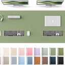 YSAGi Leather Desk Protector, Office Mat, Large Mouse Mat, Non-Slip PU Leather Blotter, Laptop Desk Mat, Waterproof Writing Pad for Office and Home(Bamboo Green, 63" x 24")