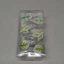 Gibelle 12PCS Leaves Shower Curtain Hooks, Green Plant Leaf Decorative Shower Curtain Hooks Metal Rustproof Cute Eucalyptus Shower Curtain Rings Bathroom Decoration Accessories