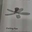 48 Inch Ceiling Fans with Lights and Remote, Low Profile Flush Mount Modern Wood Ceiling Fan with Light, 5 Blades, Dimmable, Wall Switch, 6 Speed DC Motor