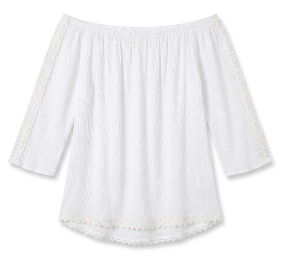 Ammiko 2025 Women's Short Sleeve Tops Frenchy Summer Shirts Lace Crewneck Casual Waffle T-Shirts Knit Jacquard Blouses White Small