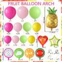 2 x Pink and Yellow Balloon Arch Kit for Fruit Theme Birthday Party, 5 inch; 10 inch; 18 inch