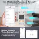 WiFi Circuit Breaker Smart Miniature Circuit Breaker - Single Phase AC85-300V 63A, Din Rail Mount, for Leakage, Over/Under Voltage and Over Current Protection (Top Input, Bottom Output)