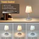 3000 mah Battery lamp,5W LED Small Touch Lamps,3 Color Temperature Dimmable Rechargeable Lamp,Cordless Lamp for Kitchen,Mini Lamps for Small Spaces (Chrome)