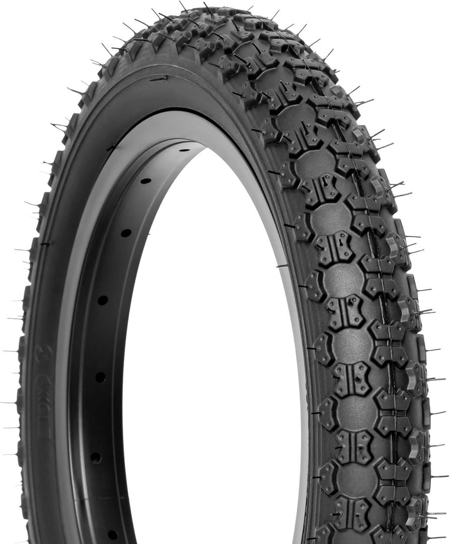 Hycline Kids Bike Replacement Tires Set: 2-Pack 12.5/14/16/20x2.125 Inch Premium Butyl Rubber Wear-Resistant Folding Bicycle Tires and 2 Pcs Bike Tubes Schrader Valve with Tire Levers for BMX MTB