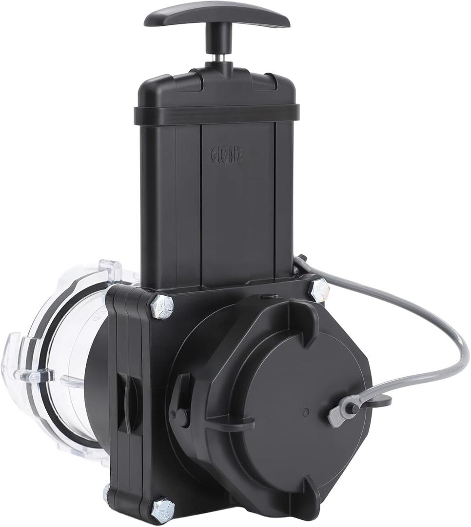 Twist-On Waste Valve RV Gate Valve with Built-in Clear Adapter Compatible with Most Brands of Bayonet/Lug Adapter UV-Resistant(1Pack) Black&Clear(8049)