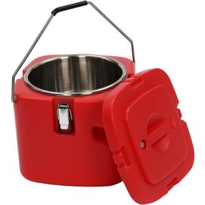 Food Warmer Food Hot Box Insulated Soup Pan Portable 2.5 Gallon 304 Stainless Steel Food Cooler Carrier Commercial Soup Container for Hot Cold Food Storage Restaurant Canteen Home Party Lunch (Red)