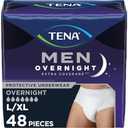 TENA Men Overnight Extra Coverage Underwear L/XL 48 ct