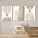 EJPFOGV Triptych Abstract Geometric Wrapped Canvas Wall Art 16x24 inches x3