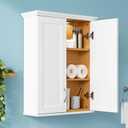 VANIRROR Medicine Cabinet -Bathroom Cabinet Wall Mount with DIY Lighting Unique Top and Dual-Tone Design, Over the Toilet Saver Storage Cabinets, 23x30-white