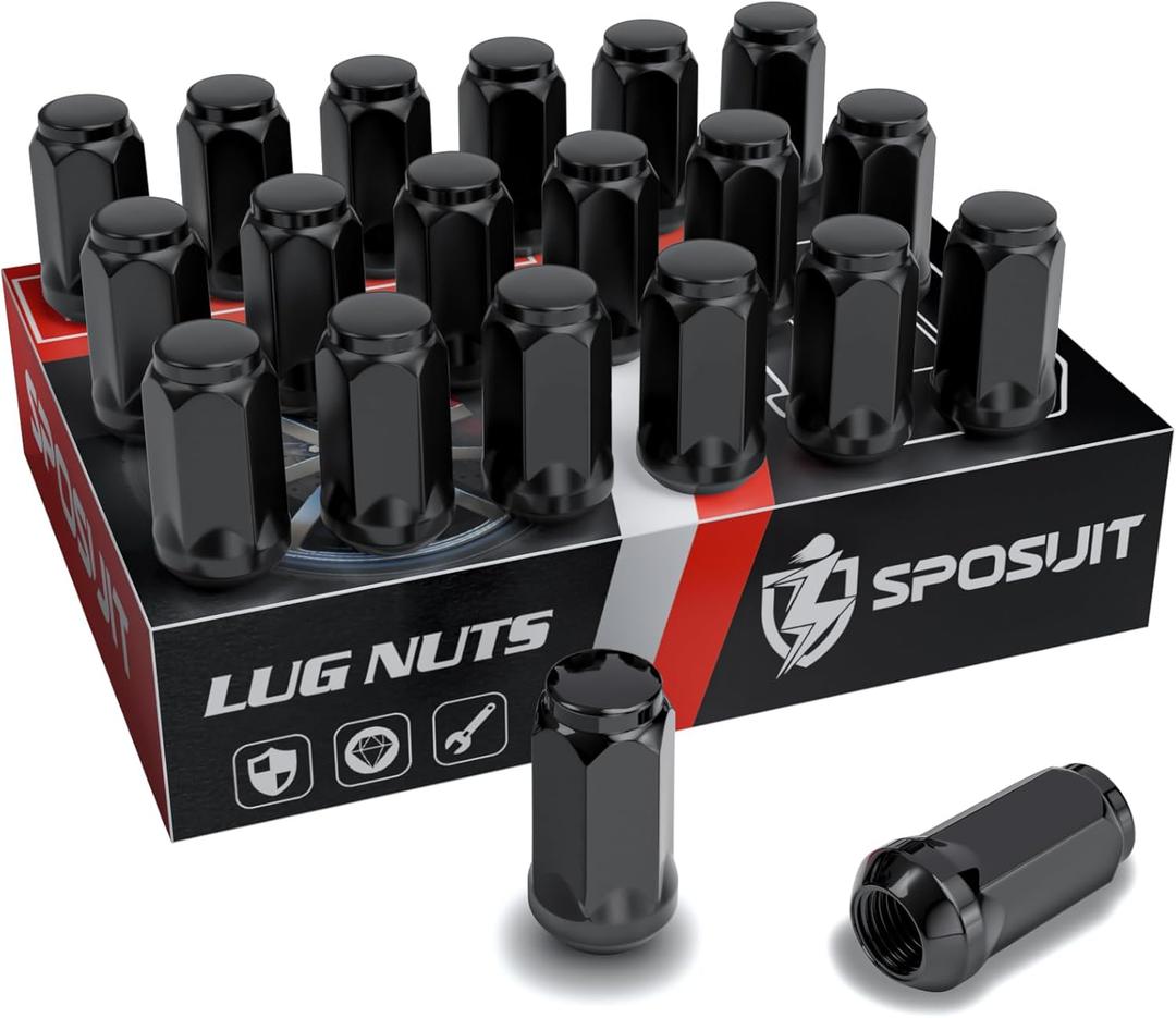 Sposuit M14x1.5 Lug Nuts - Replacement for 2019-2024 Jeep Gladiator, 2011-2024 Grand Cherokee, 2018-2024 Jeep Wrangler - Aftermarket Closed End Black Lug Nut(20 Pcs)