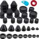 Vrupin 32 Piece Closed Rubber Grommet Firewall Solid Closed Hole Plug Kit, Tower and Round Double Sided Rubber Hole Plugs for Wire Electrical Plumbing Systems. (15 Size)