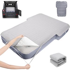 Car Air Mattress Sheet, Cotton-Lined SUV Air Mattress Fitted Sheet, Ultra Soft TPU Waterproof Car Bed Sheet Fits SUV Air Mattress (Gray)