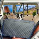 Hard Bottom Car Seat Cover for Dogs, 2025 Upgraded Leather Back Seat Extender Waterproof Dog Car Seat Cover for Back Seat, Non-slip Dog Car Hammock Backseat Pet Cover for Dogs in Car, Support 400LBs