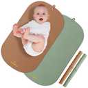 Portable Baby Diaper Changing Mat,Soft Faux Leather, Wipeable & Easy to Clean,for Home or Travel, Waterproof, with Storage Strap,Easily Put into Diaper Bag,30 x 17 in (Sage Green & Coffee)