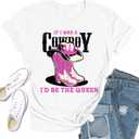 Western Shirts for Women Cowboy T-Shirt If I was A Cowboy I'd Be The Queen Tee Tops, Size: XX-Large
