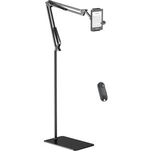 Floor Stand for Kindle Reading in Bed with Remote Page Turner, Hands Free Tablet Arm Holder for Kindle Accessory, Compatible with iPhone Paperwhite eReader Tablet 4.5-12.9 inch (kt-sd2)