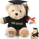 Hungdao 8th Grade Graduation Gifts Middle School Graduation Teddy Bear Grad Cap and Gown Teddy Bear Class of 2026 Plush Stuffed Toys for Middle School 8th Grade Student Friend Gifts