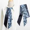 100% Mulberry Silk Scarf for Women Neck, Handbags,Bags, Purse, Hair Head Ribbon Skinny Scarf Silk Headband Scarf (Pattern63)