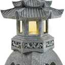 Zen Solar Pagoda Lantern Garden Statue, Indoor/Outdoor Zen Asian Decor for Landscape Balcony, Garden, Patio, Porch Yard Art Ornament