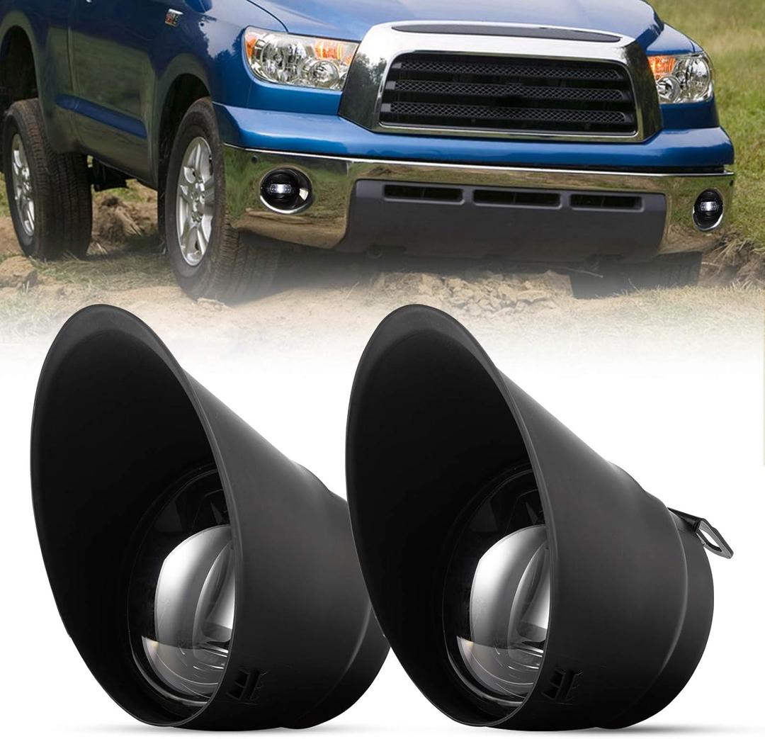 FIERYRED Fog Light with LED Bulbs For Tundra 2007-2013,Sequoia 2008-2011,100% OEM Bumper Driving Fog Light Clear Lens,IP68 Waterproof
