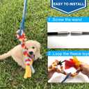 Interactive Flirt Pole Toy for Dogs Chase and Tug of War, Durable Teaser Wand with Pet Fleece Rope Tether Lure Toy to Outdoor Exercise & Training for Small Medium Large Dogs (Blue/Red, POLE-35 inches)